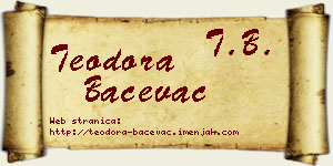 Teodora Bačevac vizit kartica